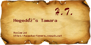 Hegedűs Tamara névjegykártya