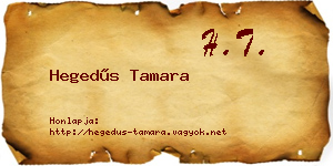 Hegedűs Tamara névjegykártya