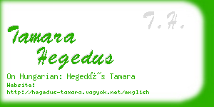 tamara hegedus business card